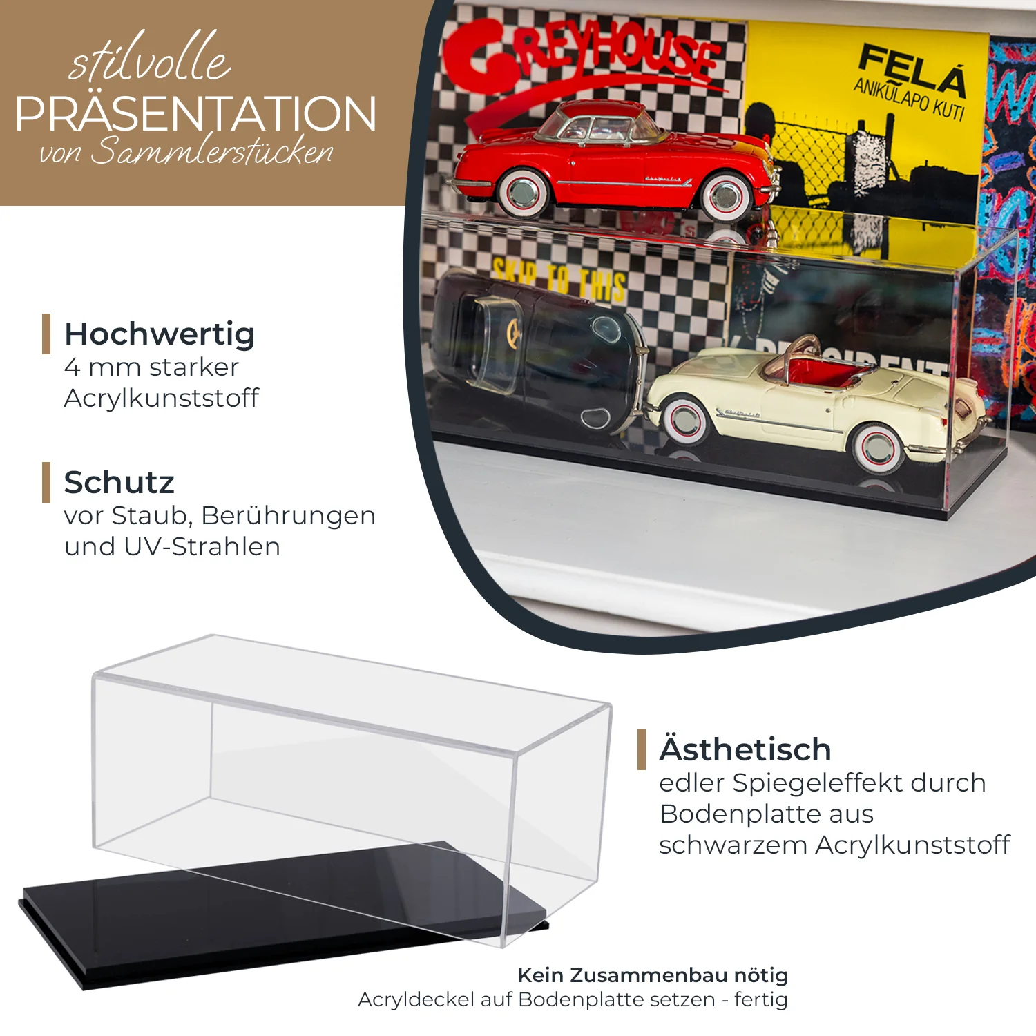 Acryl Vitrine für Modellautos, Figuren, HMF 46800 - Image 56