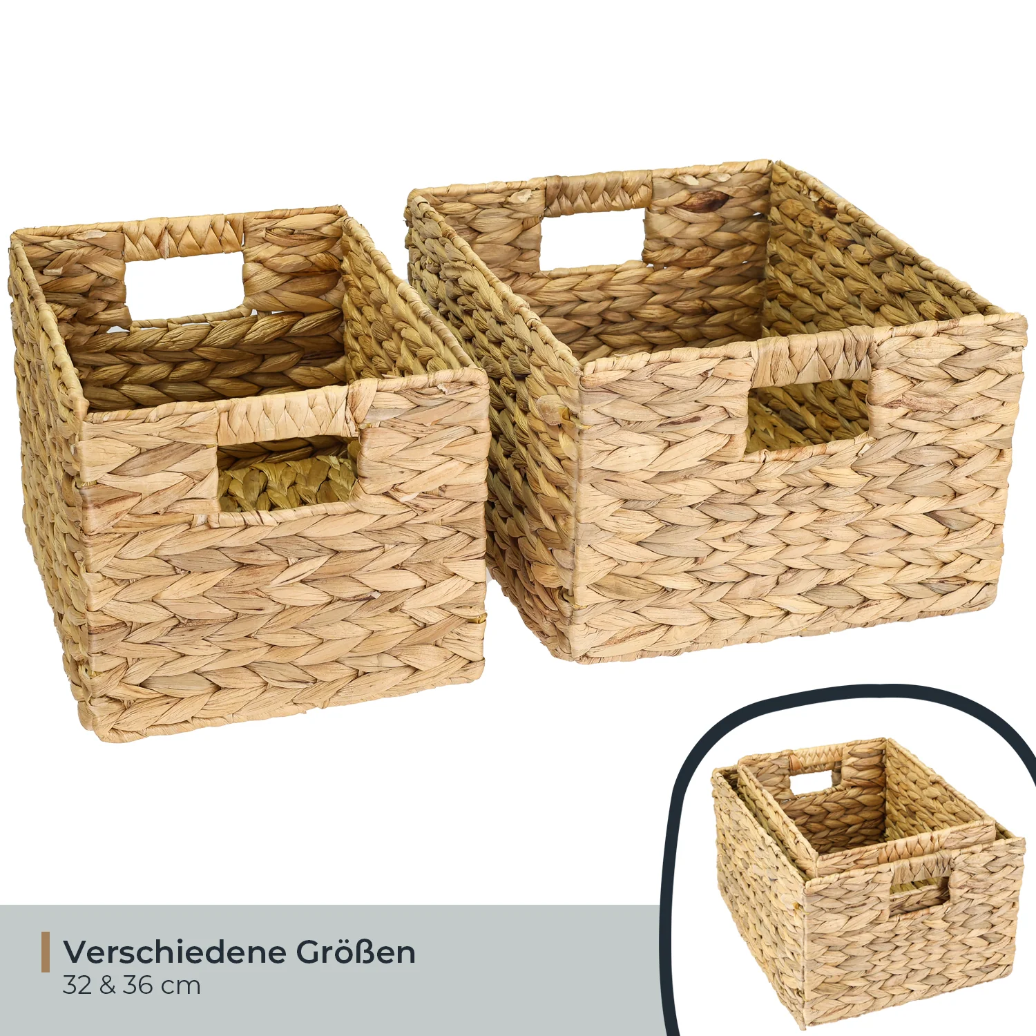 Aufbewahrungskorb, Korb geflochten aus Wasserhyazinthe Seegras, HMF 372410 - Image 67