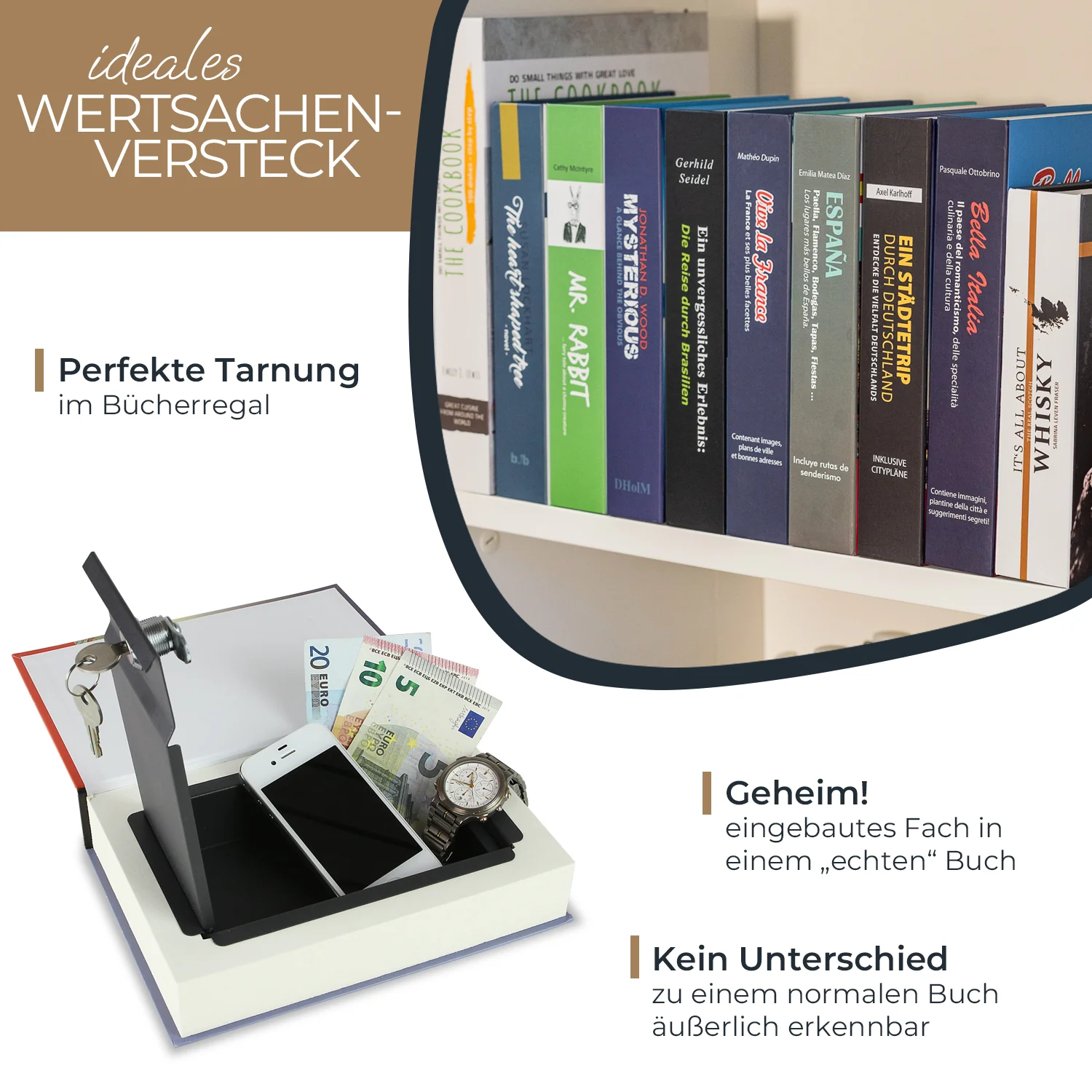 Buchtresor Papierseiten, HMF 80900, 23 x 15 x 4 cm - Image 11