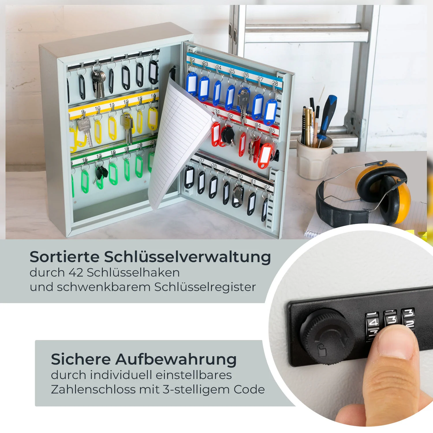 HMF 13600 Schlüsselschrank mit Zahlencode, Schlüsselkasten - Image 20