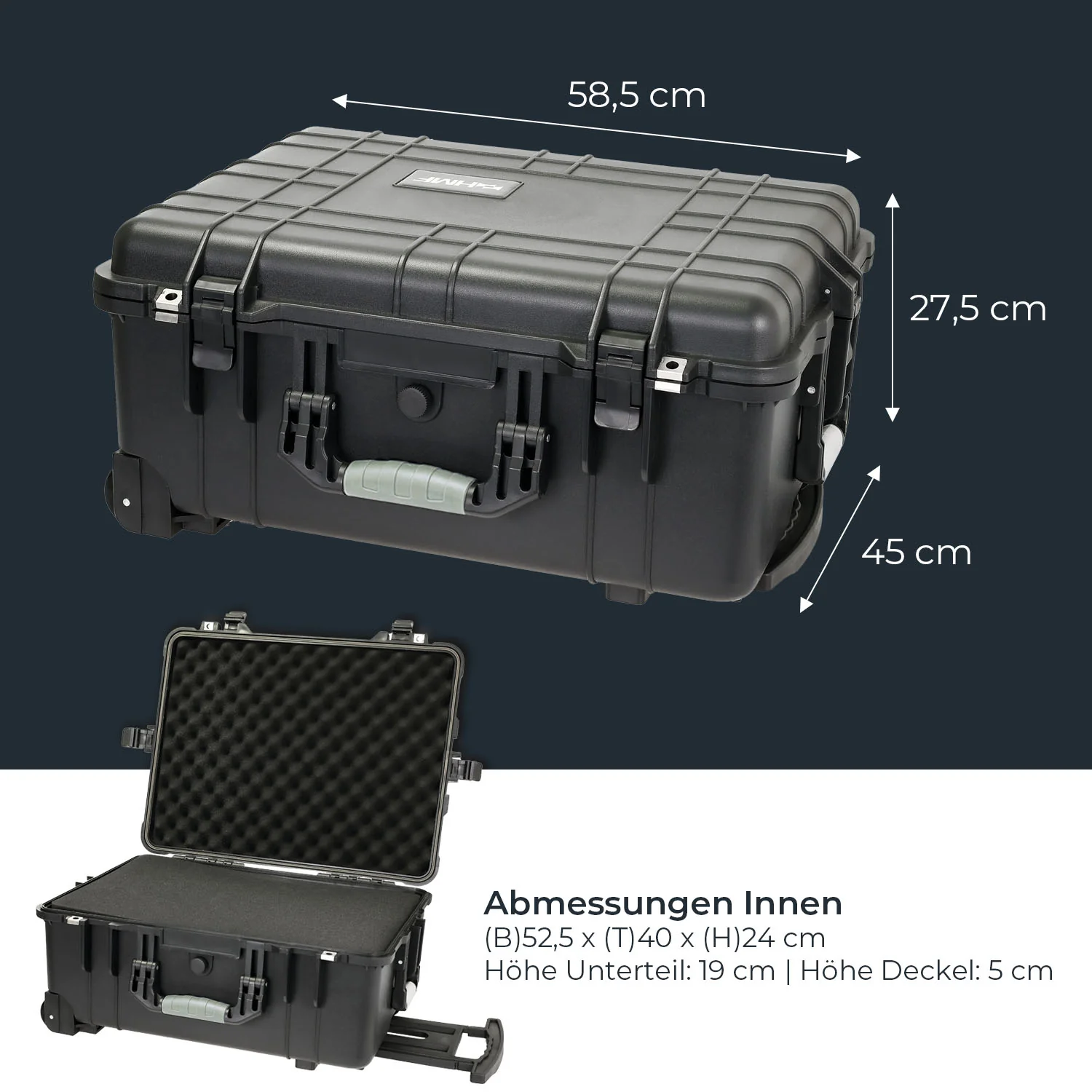 HMF Outdoor-Trolley, Fotokoffer mit Rasterschaumstoff, ODK400 - Image 14