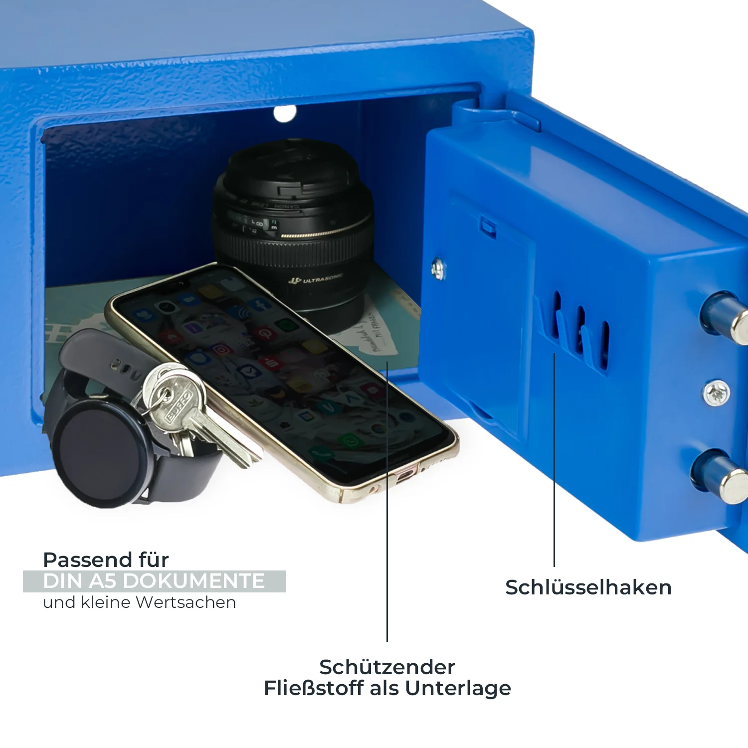 Möbeltresor Elektronikschloss, HMF 46126, 23 x 17 x 17 cm - Image 21