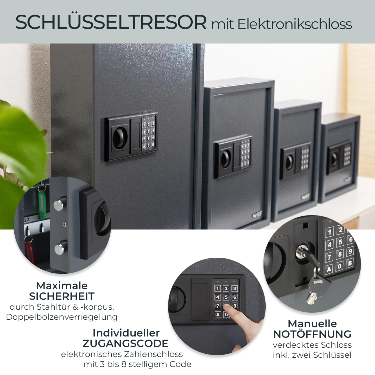 Schlüsseltresor mit Zahlencode, HMF 2000 - Image 11