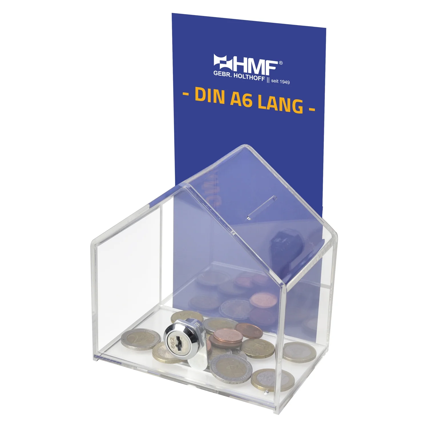 Spendenbox Haus Acryl, HMF 46911, 13,8 x 9 x 12,5 cm - Image 3