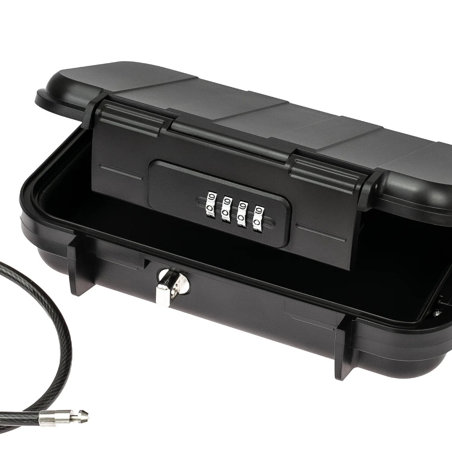 Tragbarer Safe mit Zahlenschloss, wasserdichter Mini Tresor mit Drahtseil, HMF 318-02, 23,5 x 14,5 x 5,8 cm - Image 4