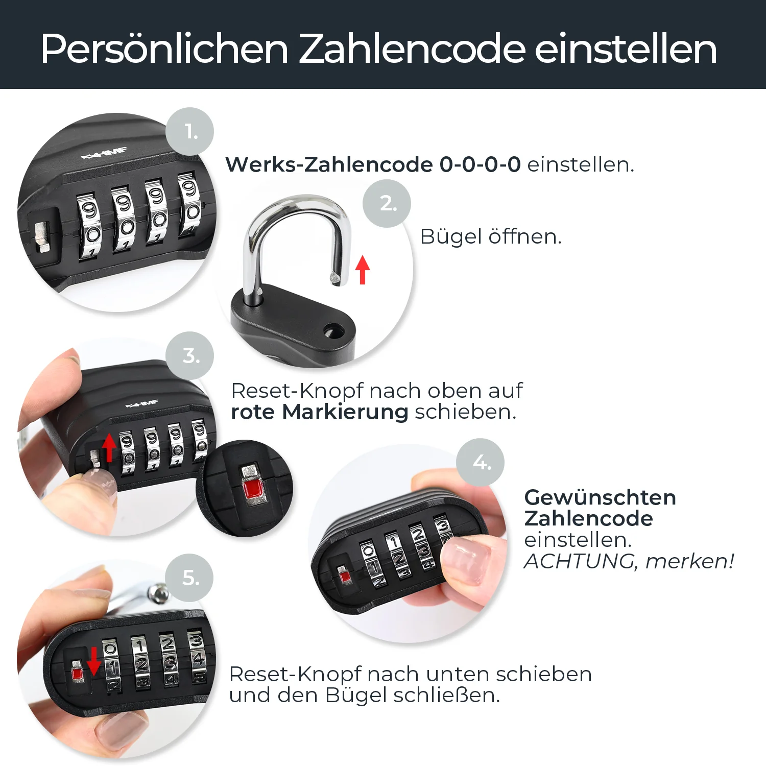 Zahlenschloss Vorhängeschloss, robustes Schloss mit 4-stelligem Zahlencode - Image 42